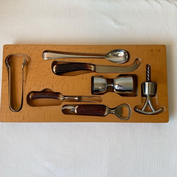 Sheffield Stag Horn Stainless Bartender Set - 7 Piece - George Butler & Co ART - Picture 2 of 14